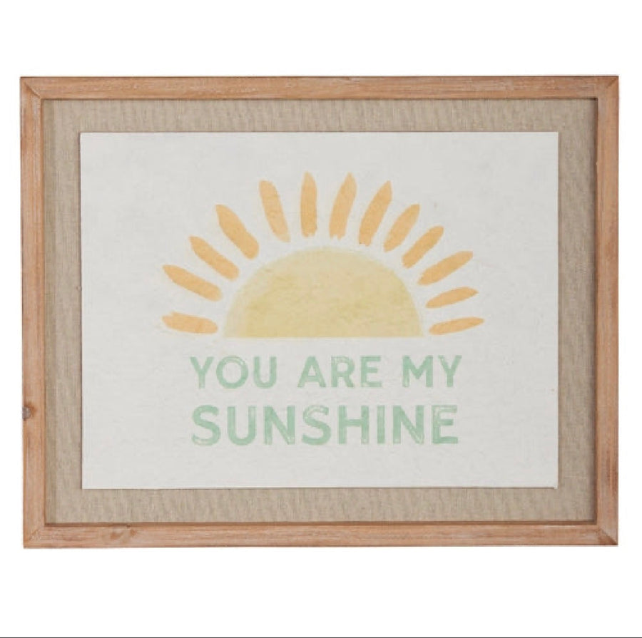 You Are My Sunshine Framed Wall Art — 17.75" Inspirational Print