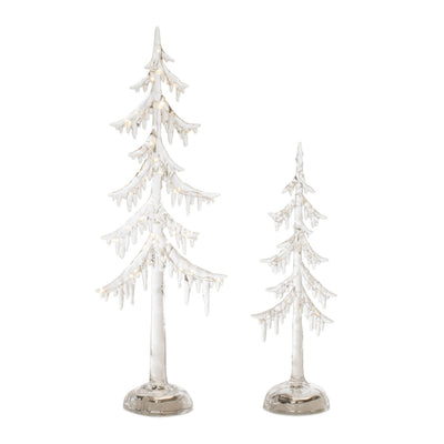 LED Acrylic Dripping Pine Trees Set of 2