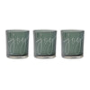 Set of 3 Green Glass Joy Candle Holders – Modern Christmas Candle Holders