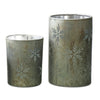 Etched Snowflake Mercury Glass Candle Holder (Set of 2)