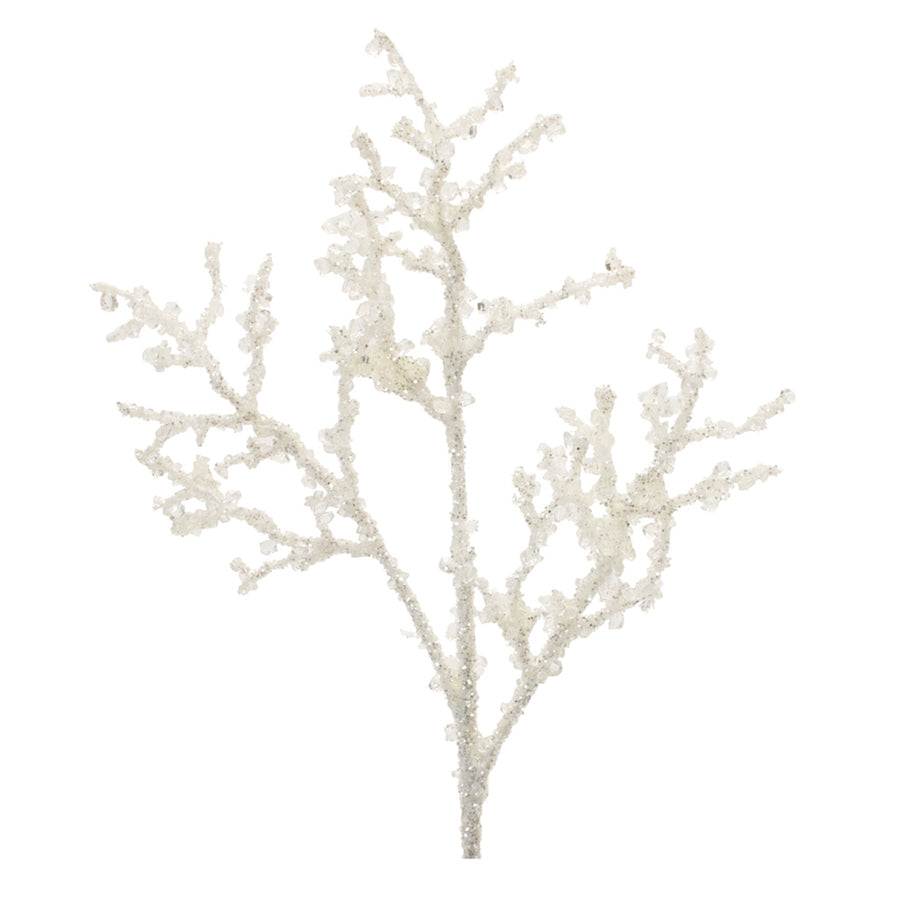 Melrose Raw-Set of 6 White Sequin Twig Sprays – Chic Christmas Winter Décor