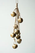 Gold Jingle Bell Bunch on Jute Rope Christmas Door Hanger