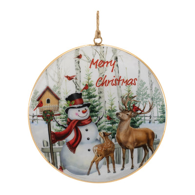 Merry Christmas Woodland Disc Ornaments Set of 6