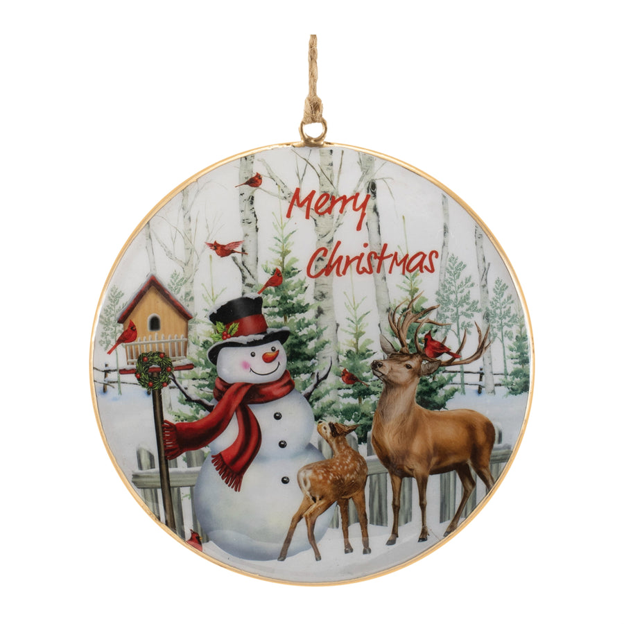 Merry Christmas Woodland Disc Ornaments Set of 6