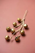 Gold Jingle Bell Bunch on Jute Rope Christmas Door Hanger