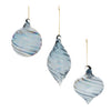 Iridescent Swirl Glass Ornaments – Set of 12 Christmas Ornaments