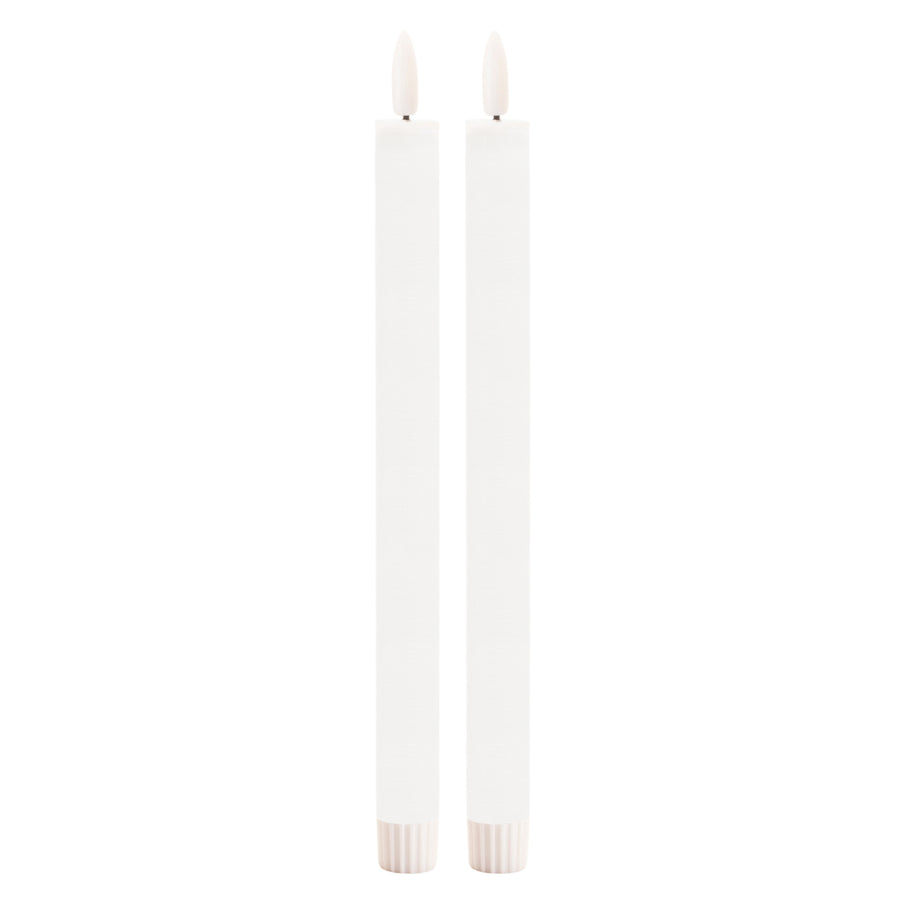 Flameless White Taper Candle (Set of 2)