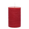 Flameless Red Pillar Candle (Set of 2) – 4"H