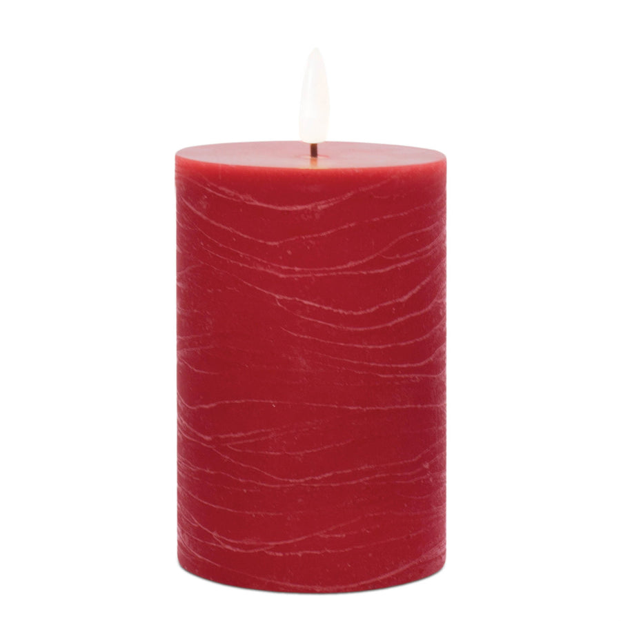 Flameless Red Pillar Candle (Set of 2)