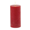 Flameless Red Pillar Candle (Set of 2) – 6"H