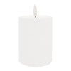 Flameless White Pillar Candle (Set of 2) – 4"H