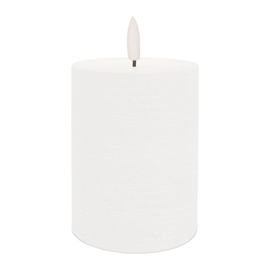 Flameless White Pillar Candle (Set of 2)
