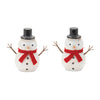 Glittered Snowman Figurines – Set of 6 Christmas Tabletop Décor