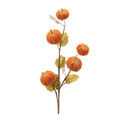 Pumpkin Spray Set of 2 30.5H Tall Fall Stem Decor
