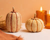 Large Wood Pumpkin Set of 2 – Decorative Fall Pumpkins 8.5" and 11.5"