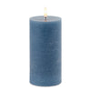 Flameless Blue Pillar Candle (Set of 2)