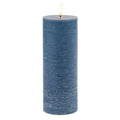 Set of 2 Blue Pillar LED Candles Realistic Glow – Traditional Farmhouse Décor