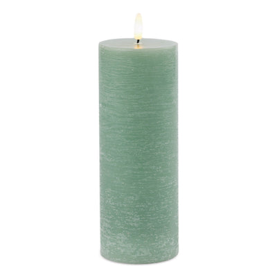 Flameless Green Pillar Candle (Set of 2)