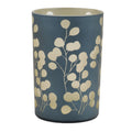 Melrose Raw-Set of 2 Green Frosted Glass Candle Holders – Traditional Botanical Home Décor