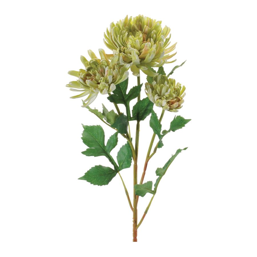 Set of 4 Green Mum Floral Sprays With Wired Stems – Glam & Luxury Spring Décor