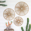 Set of Three Spoked Seagrass Wall Art – Boho Natural Wall Décor