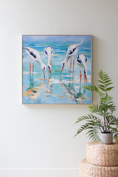 Framed Acrylic Painting Shore Birds