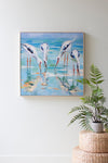 Shore Birds | Framed Acrylic Painting – Coastal Beach Wall Art