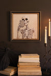 Framed Halloween Skeleton with Cell Phone Painting