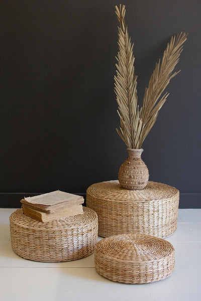 Set of Three Round Seagrass Risers
