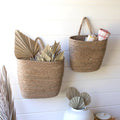 Set of Two Tall Oval Woven Seagrass Baskets