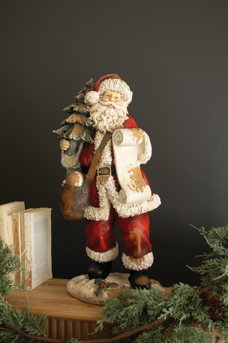 Faux Concrete Santa with List