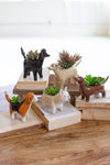 Set of 5 Painted Ceramic Dog Planters – Glazed Transitional Spring Décor