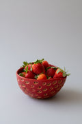 Kalalou Raw-Ceramic Strawberry Bowl with Glazed Textured Finish – Cottage Summer Serving Décor