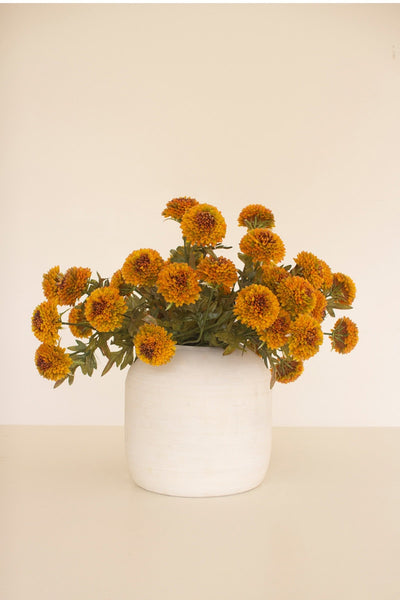 Kalalou Raw-Set of 6 Mustard Artificial Dahlias – Plastic Farmhouse Spring Floral Décor