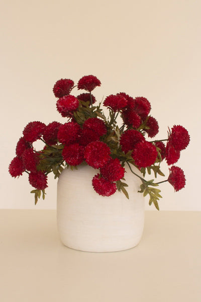 Set of 6 Red Artificial Dahlia Bundles – Plastic Farmhouse Spring Décor