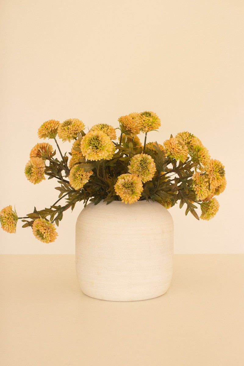 Kalalou Raw-Set of 6 Yellow Artificial Dahlia Bundles – Plastic Farmhouse Floral Décor