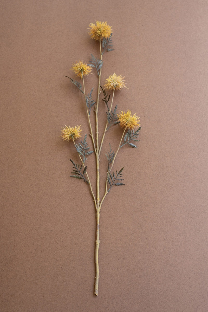 Kalalou Raw-Set of 6 Yellow Artificial Flower Sprays – Farmhouse Spring Botanical Décor
