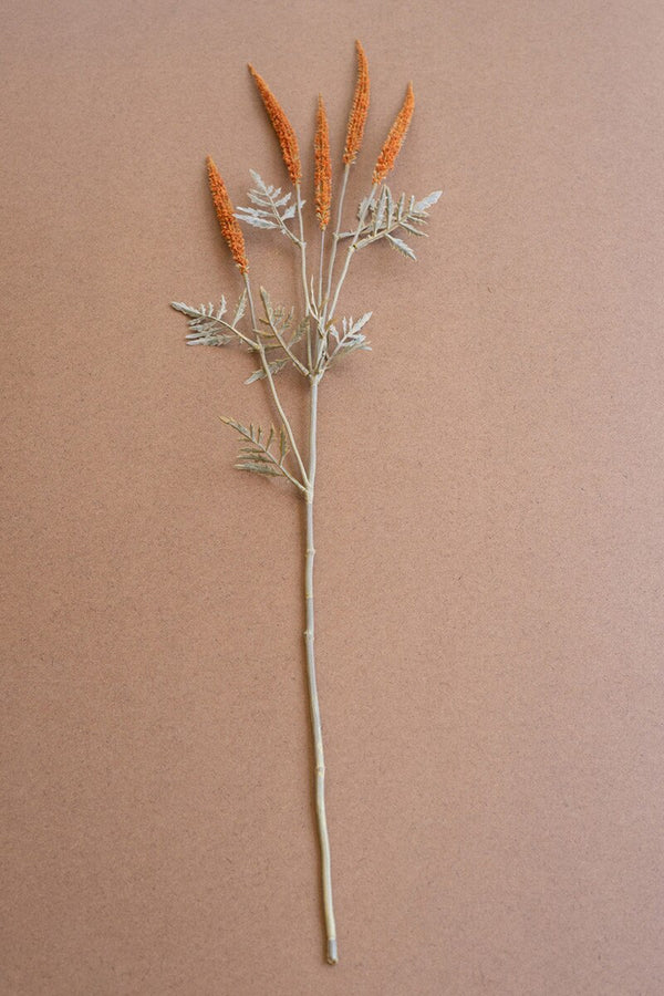 Set of 6 Orange Artificial Wheat Flower Spray – Rustic Fall Arrangement Décor