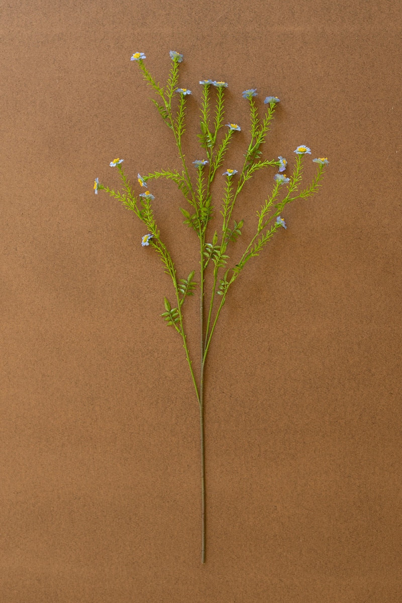 Kalalou Raw-Set of 6 Artificial Daisy Spray – Blue Plastic Faux Floral Spring Décor