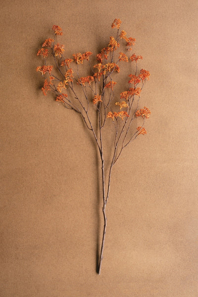 Kalalou Raw-Set of 6 Artificial Rice Flower Stems – Rust Faux Floral Fall Décor