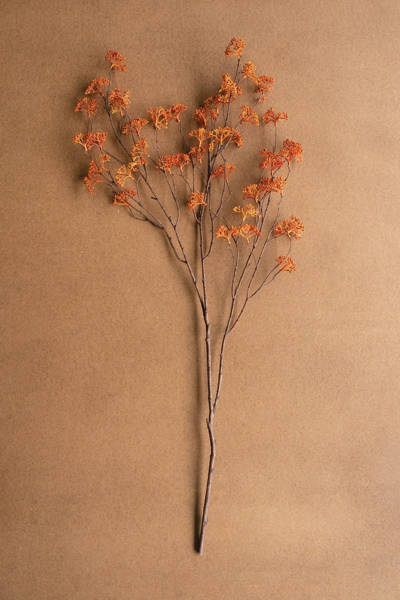 Kalalou Raw-Set of 6 Artificial Rice Flower Stems – Rust Faux Floral Fall Décor
