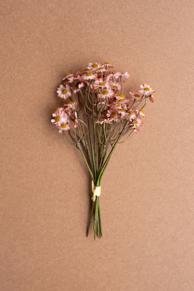 Kalalou Raw-Set of 6 Blush Chamomile Stems – Faux Botanical Spring Arrangement Décor