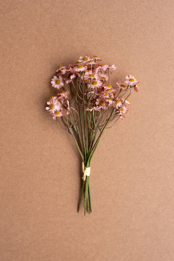 Set of 6 Blush Chamomile Stems – Faux Botanical Spring Arrangement Décor