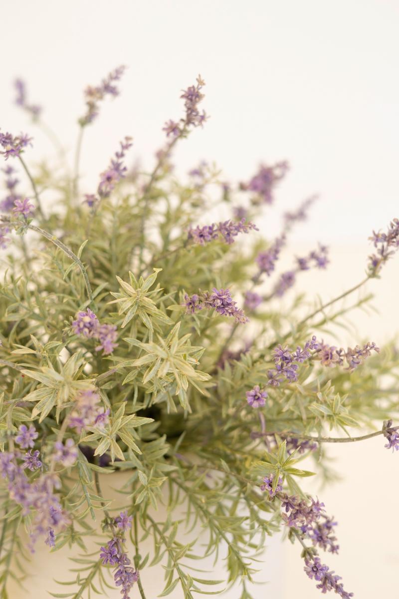 Faux lavender styled in vase