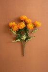 Set of 6 Artificial Orange Pincushion Protea Stems – Faux Coral Floral Bundles for Fall Arrangements
