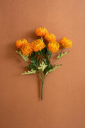 Artificial orange pincushion protea bundle