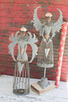Metal Christmas Angels, Set of 2 – Distressed Mantel Decor, 33"