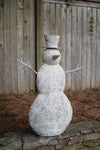 Rustic Metal Snowman, 40" – White-Washed Christmas Floor Decor