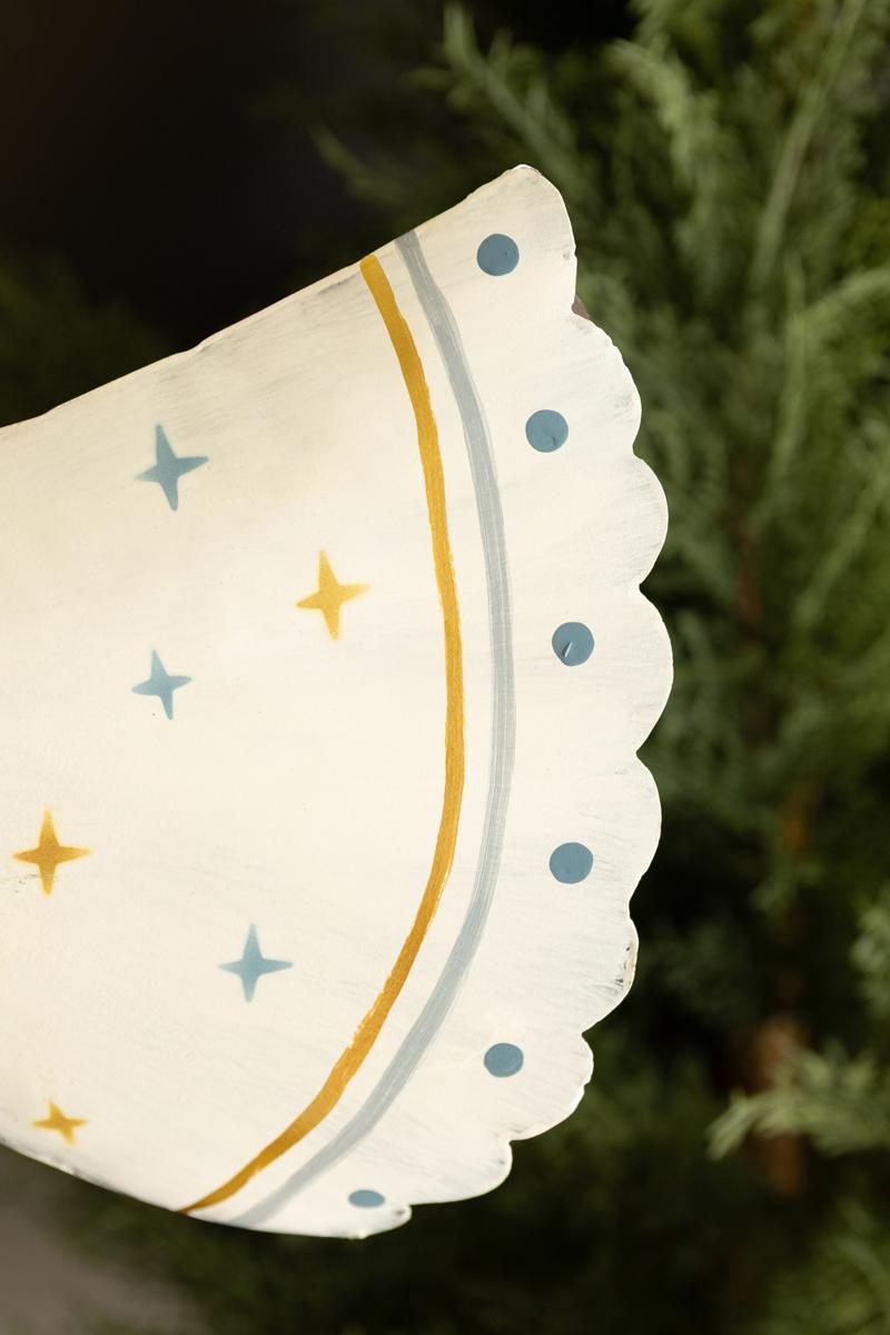 Set of Two Painted Metal Christmas Angels side