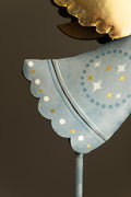 Set of Two Painted Metal Christmas Angels detail